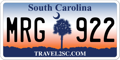 SC license plate MRG922
