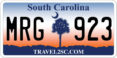 SC license plate MRG923