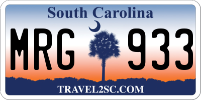 SC license plate MRG933