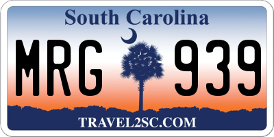 SC license plate MRG939