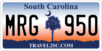 SC license plate MRG950