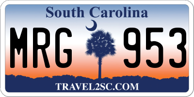SC license plate MRG953