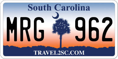 SC license plate MRG962