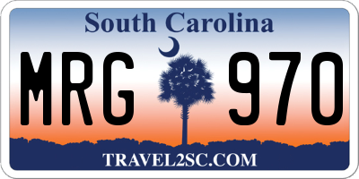 SC license plate MRG970