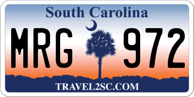SC license plate MRG972
