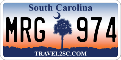 SC license plate MRG974