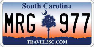 SC license plate MRG977