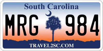 SC license plate MRG984