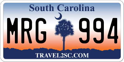 SC license plate MRG994
