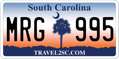 SC license plate MRG995
