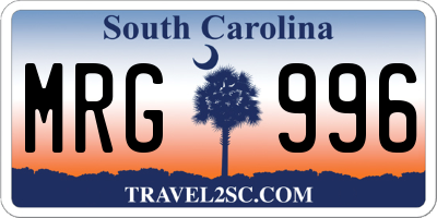 SC license plate MRG996