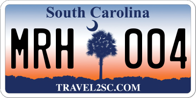 SC license plate MRH004