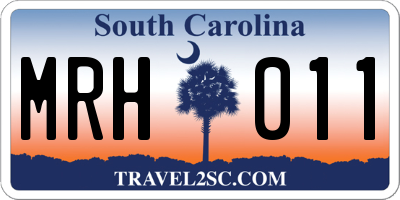 SC license plate MRH011