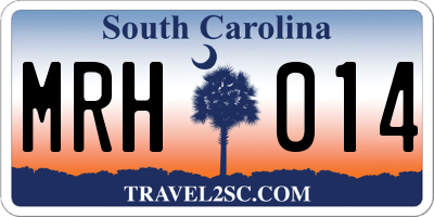 SC license plate MRH014