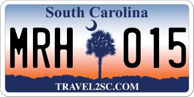 SC license plate MRH015