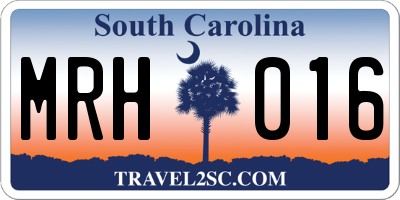 SC license plate MRH016