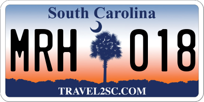 SC license plate MRH018