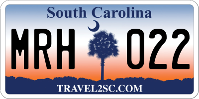 SC license plate MRH022