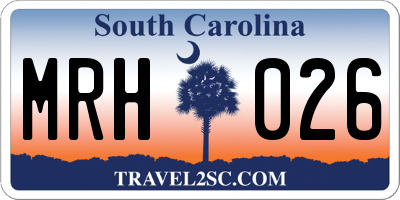 SC license plate MRH026