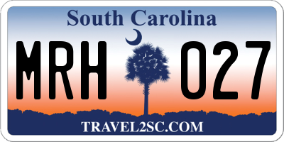 SC license plate MRH027
