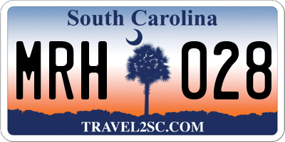 SC license plate MRH028