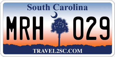 SC license plate MRH029