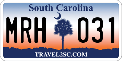 SC license plate MRH031