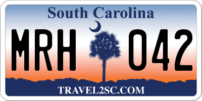 SC license plate MRH042