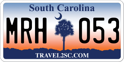 SC license plate MRH053