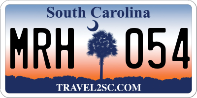 SC license plate MRH054