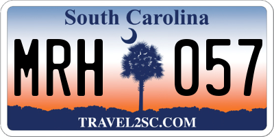 SC license plate MRH057