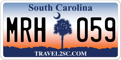 SC license plate MRH059