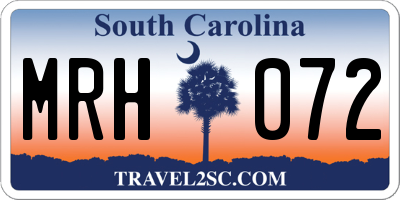SC license plate MRH072
