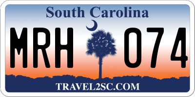 SC license plate MRH074
