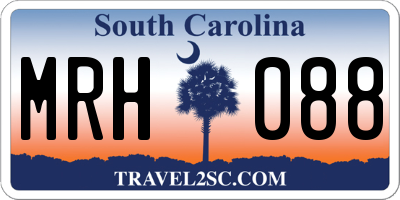 SC license plate MRH088