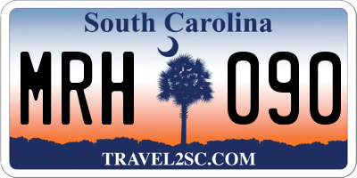 SC license plate MRH090