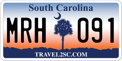 SC license plate MRH091