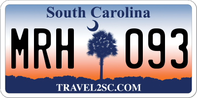 SC license plate MRH093