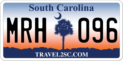 SC license plate MRH096