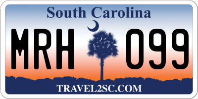 SC license plate MRH099