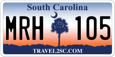 SC license plate MRH105