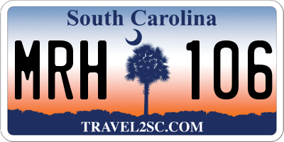 SC license plate MRH106