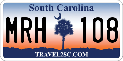 SC license plate MRH108