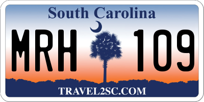 SC license plate MRH109