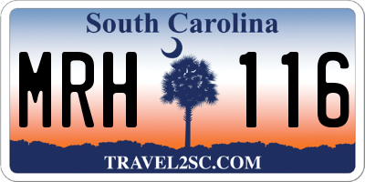 SC license plate MRH116