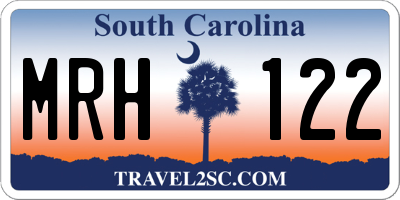 SC license plate MRH122