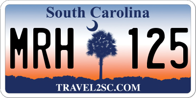 SC license plate MRH125