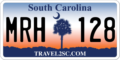 SC license plate MRH128