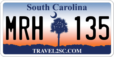 SC license plate MRH135