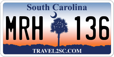 SC license plate MRH136
